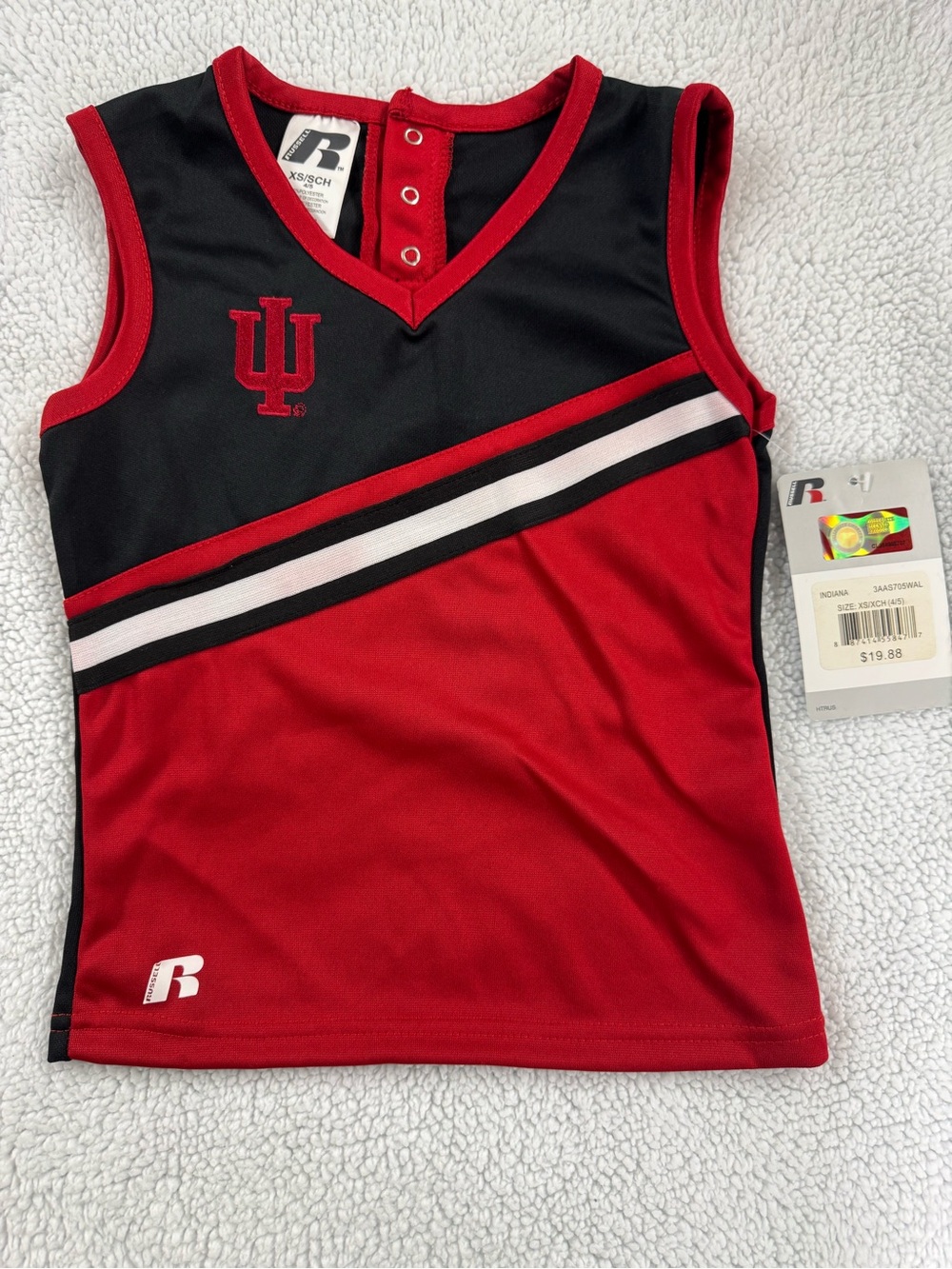 Russell Athletic Red and Black Indiana Hoosier Sleeveless Jersey